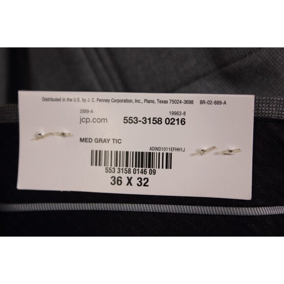 JF J.Ferrar Mens Slim Gray Stretch Dress Pants Flat Front New With Tag 36" X 32" - Picture 3 of 11